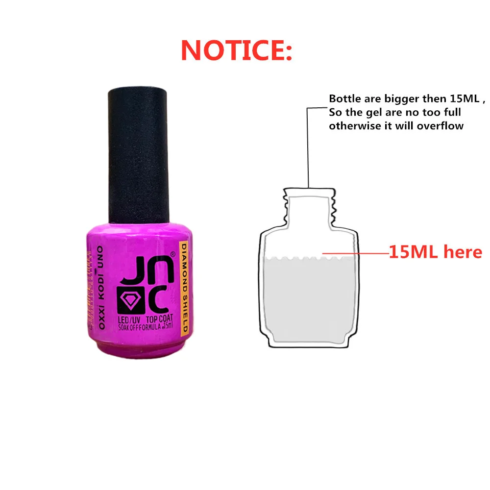 OXXI KODI UNO DIAMOND SHIELD Top Coat Nail Art Gel 15ml Soak off Base Coat without Sticky Layer No Wipe Top Coat Nail Gel