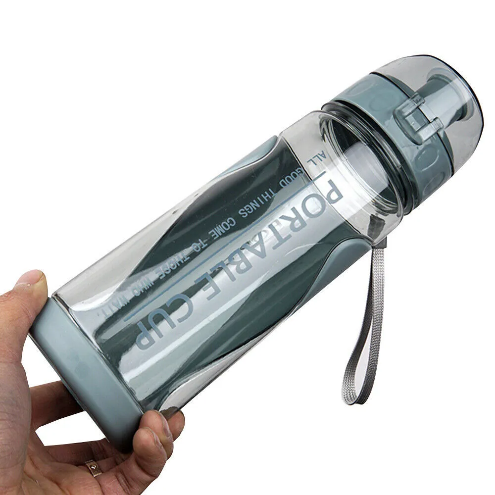 500ml Portable Sports Water Bottle Plastic Outdoor Gym Travel Drinks Mugs Clear Leakproof Drinking Bottle