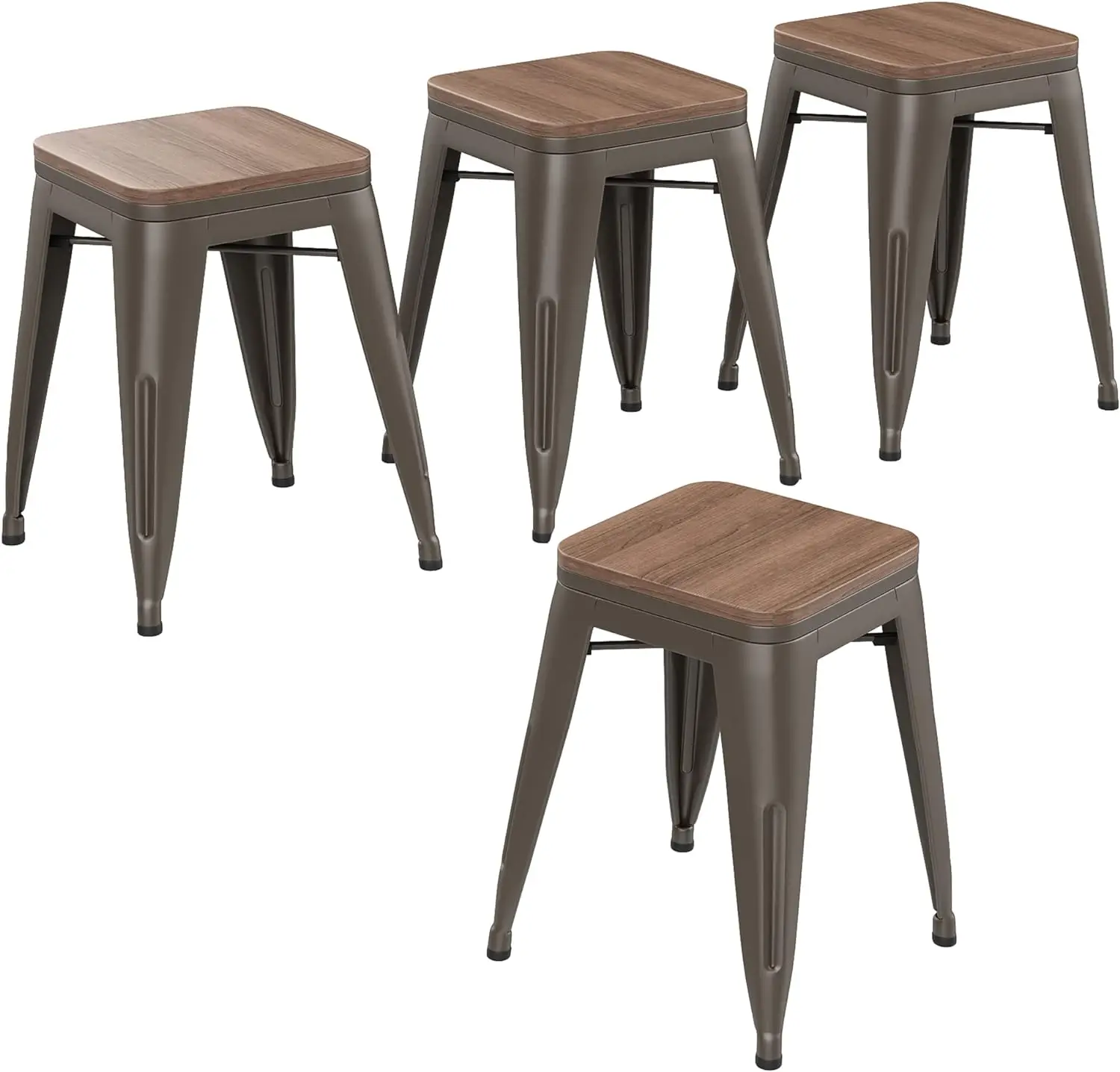 

18 Inch Stools Metal Dining Chairs Set of 4 Stackable Kids Stools Short Stackable Bar Stools Classroom