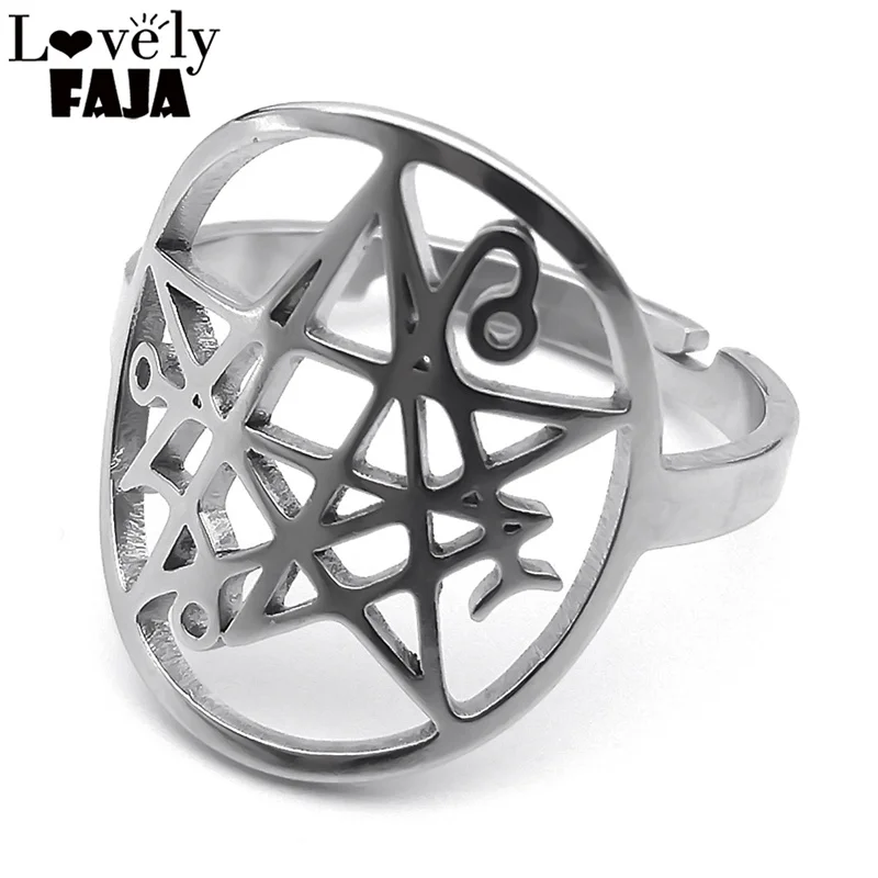Necronomicon-anillo de acero inoxidable Call Of Cthulhu Mythos para hombres y mujeres, H P Lovecraft, anillos huecos de Satán, regalo de joyería RRRXXXS03
