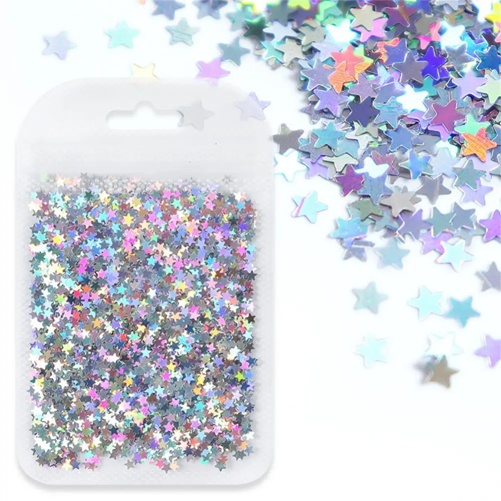 Holographic Stars Nail Sequins Laser Glitter Flakes Colorful Mix Size Parts For Desgin Summer Polish Charms Nail Art Decorations