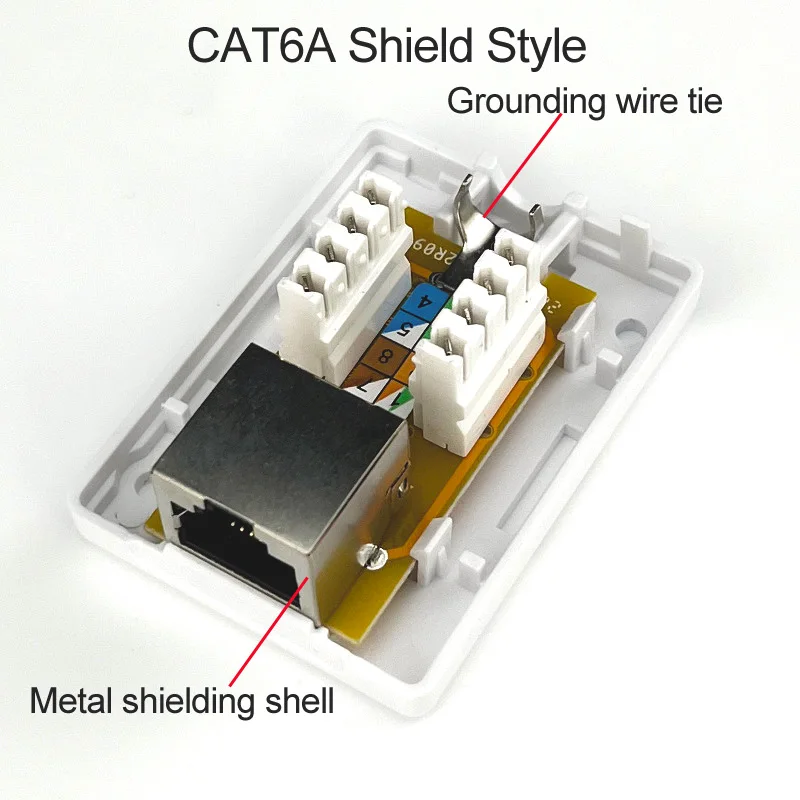 Desktop Junction Box Único adaptador de cabo de rede Extensão Ethernet PCB Crimpagem Conector RJ45 UTP CAT6 STP CAT6A 1 porta