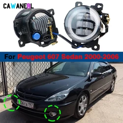 2 Pcs Car H11 LED Fog Light Daytime Running Lamp Angel Eye DRL For Peugeot 607 (9D, 9U) Sedan 2000 2001 2002 2003 2004 2005 2006