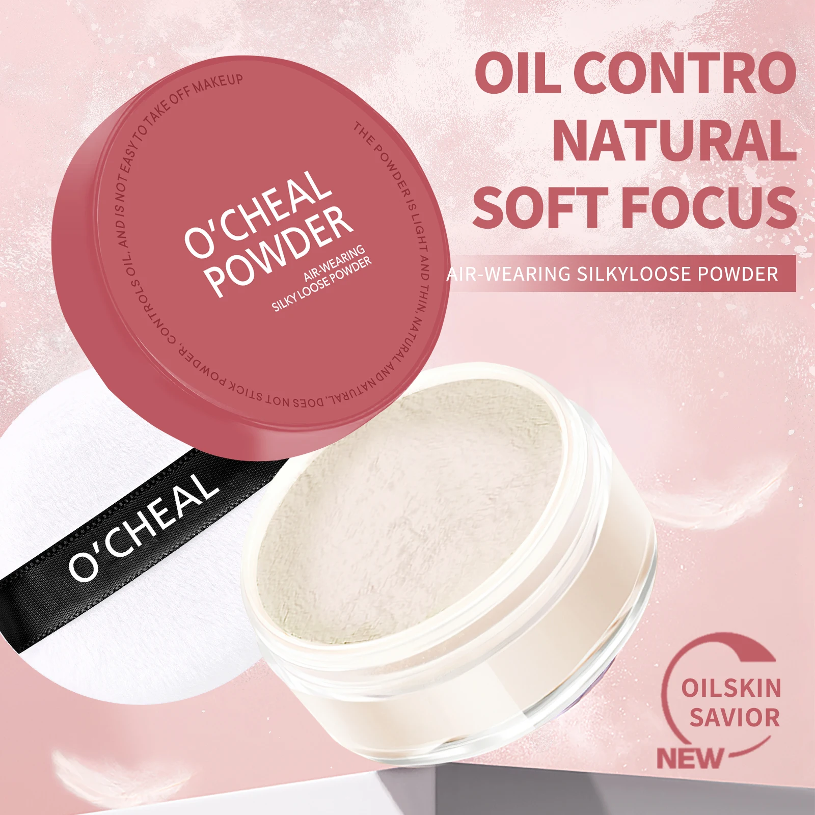 Ocheal Invisible Finished Loose Setting Powder Translucent Natural Soft Face Makeup Powder Oil Control Face Powder Cosmetics