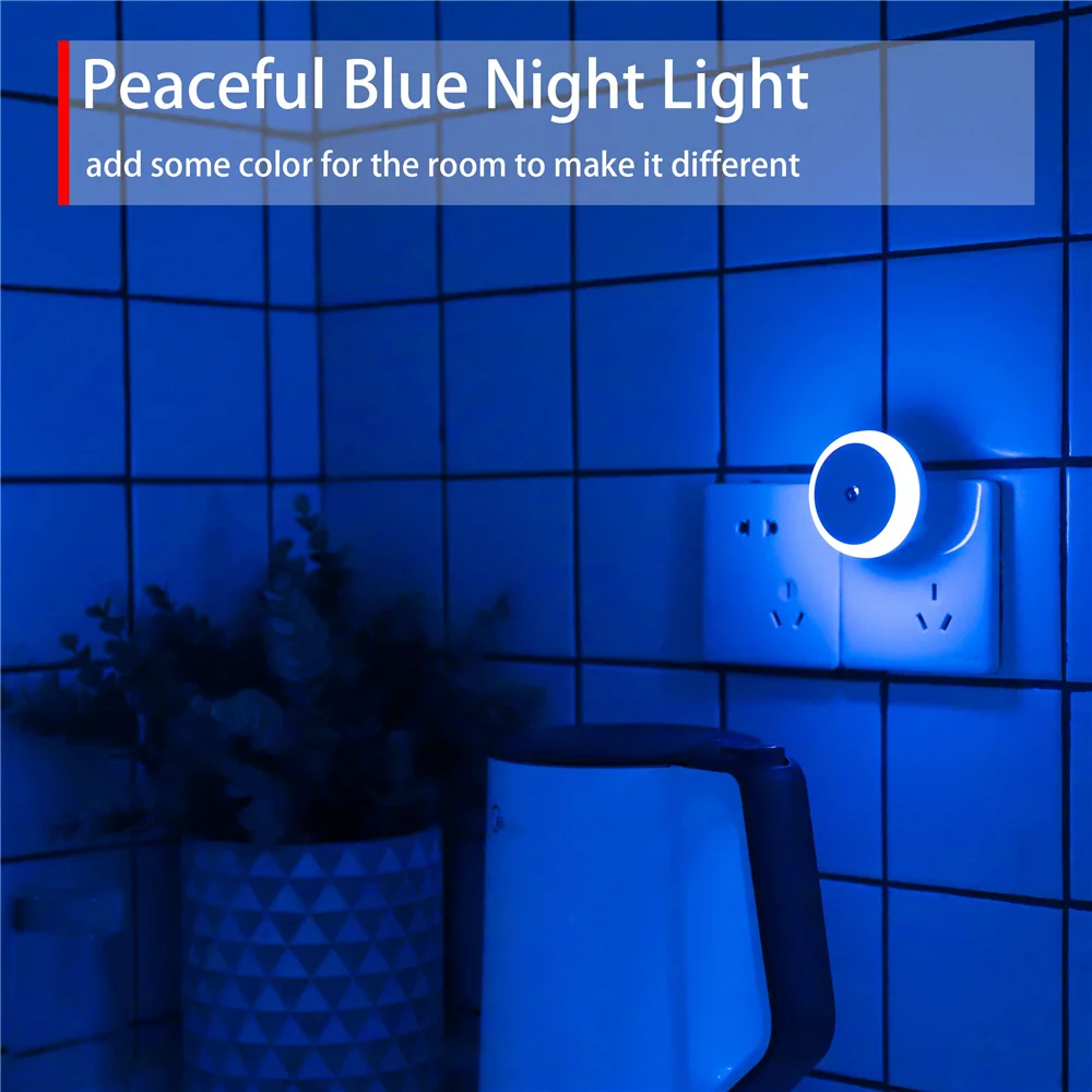 Imagem -04 - Led Night Light com Sensor Inteligente Plug in Dusk to Dawn Lâmpada de Parede para Banheiro Corredor Cozinha Escada Quarto