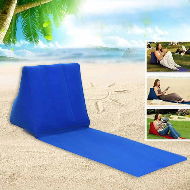 Inflatable Wedge Pillow With Mat PVC Flocking Travel Portable Back Support Triangle Cushion Beach Pillow