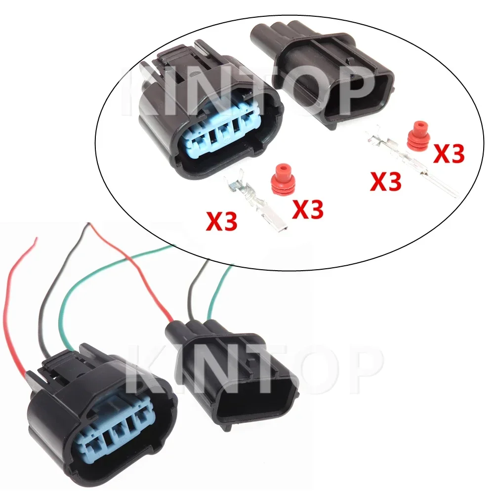 

1 Set 3 Pins Auto Waterproof Male Female Socket AC Assembly 6189-0596 Car High Voltage Package Ignition Coil Plug For Honda