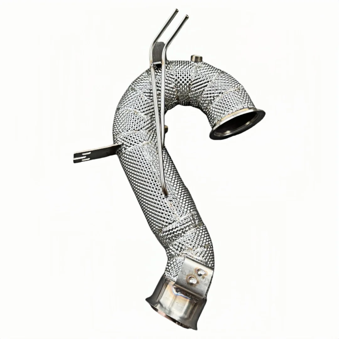 For DEX 304 Stainless Steel High Flow Exhaust Downpipe with Heat Shield for 2021+ Mercedes Benz C200 C260 C300 W206 2.0T(M254)
