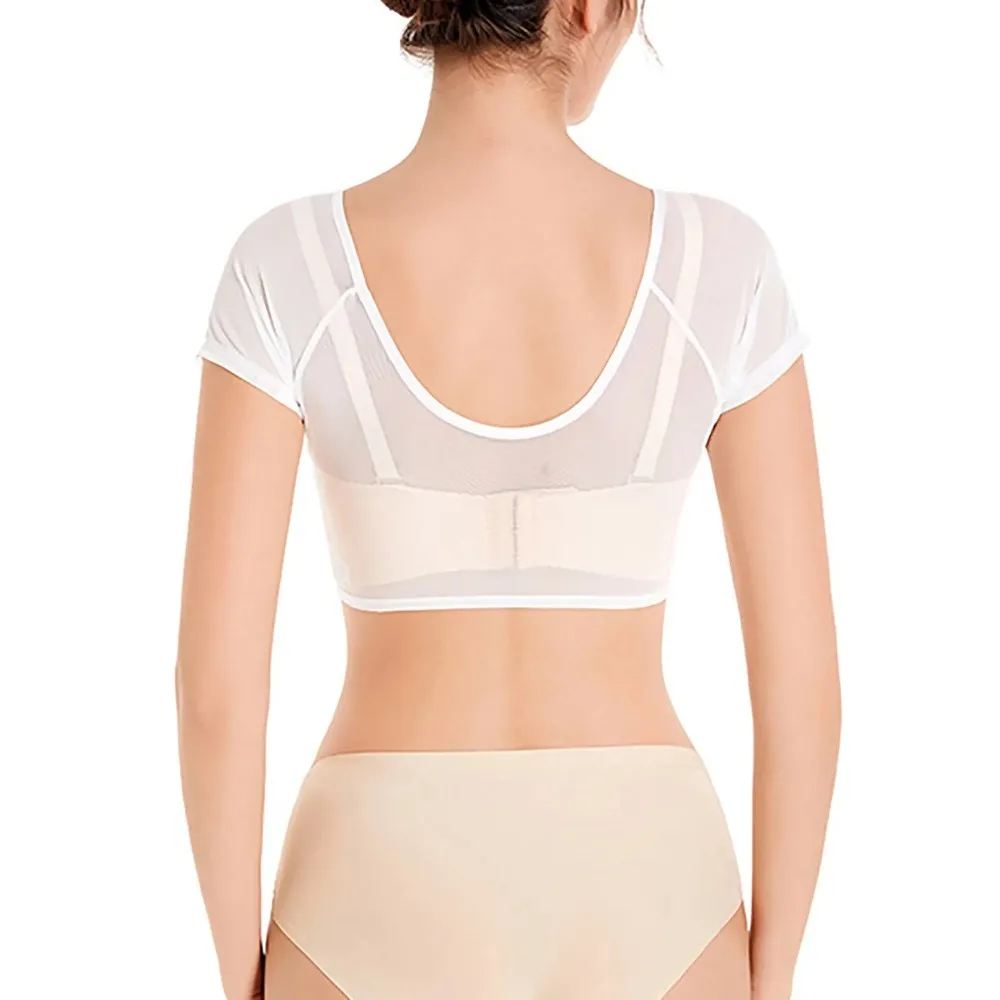 Breathable Sweat Wicking Vest Sweat Proof Slimming Mesh Sweat-absorbing Vest Washable Mesh Mesh Quick Drying Short Sleeve Women