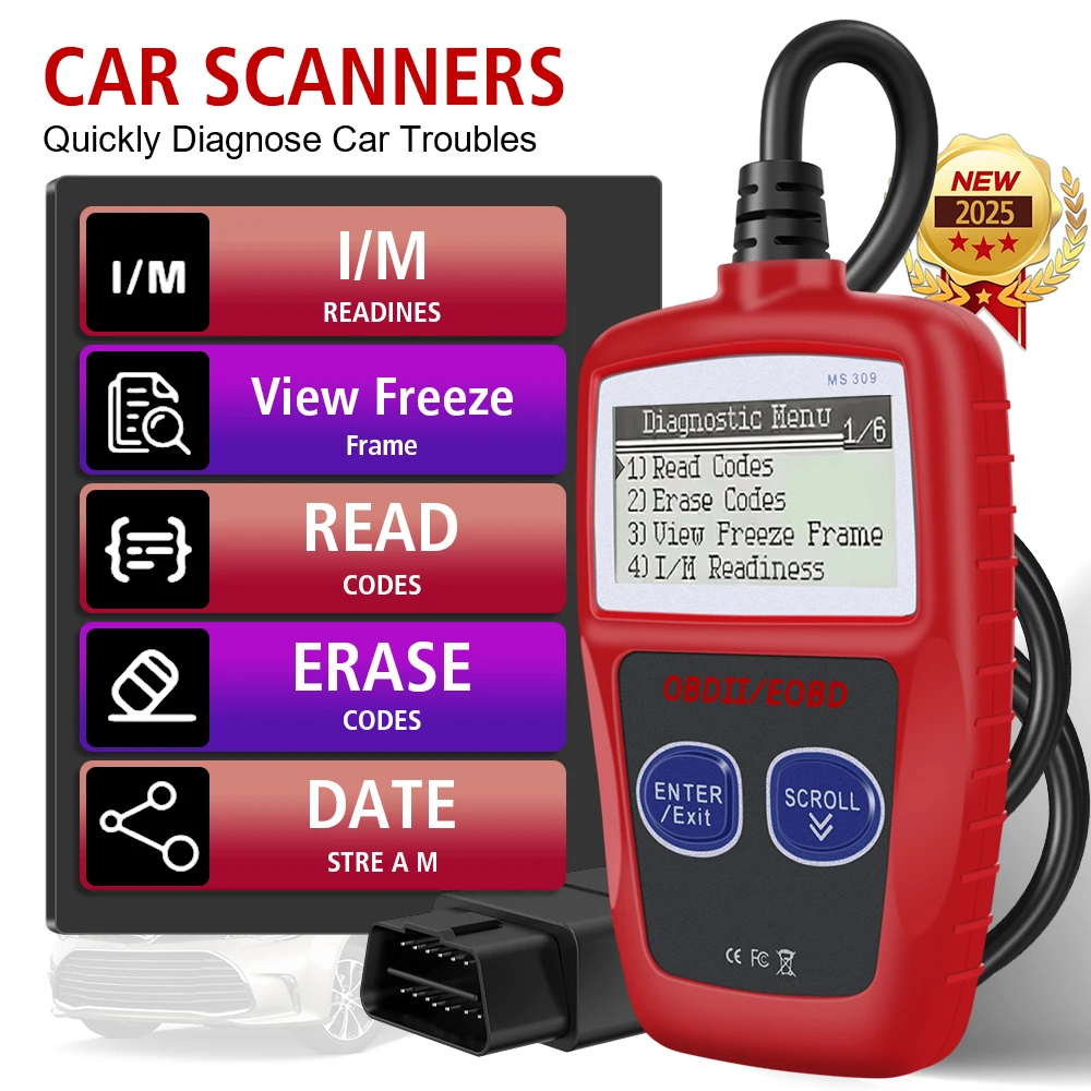 Car Diagnostic Tools Fault Code Clear Digital Display OBD 2 Scanner Multi Functional OBD2 Code Reader Universal Version