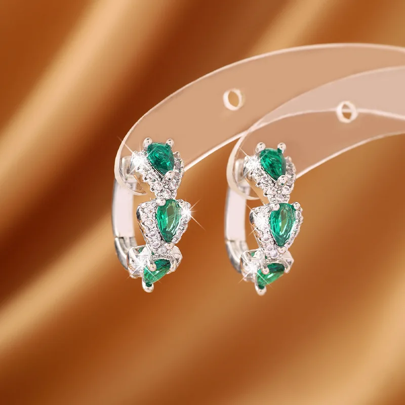 Klein Blue Charm Zircon Earrings Women's Elegant socialite Accessories Retro Loves Water Drop Classic Earrings