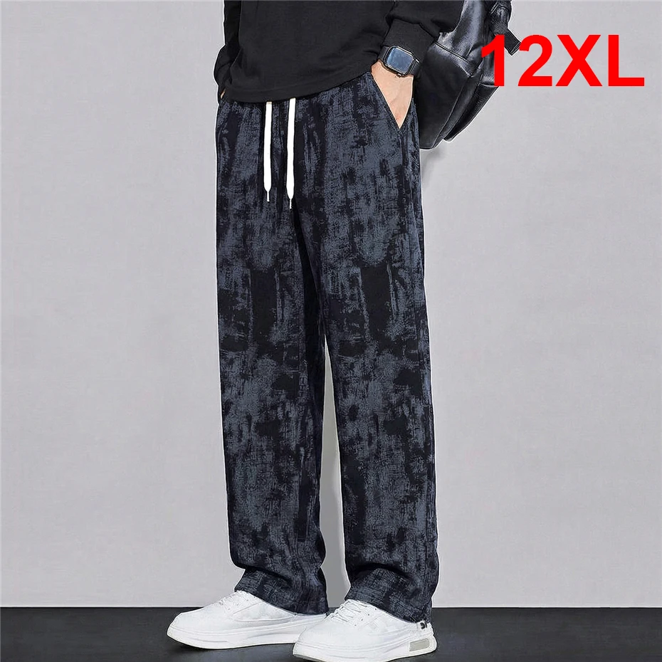 

12XL 10XL Plus Size Sweatpants Men Stretch Waist Trousers Fashion Casual Straight Pants Male Big Size 10XL 12XL