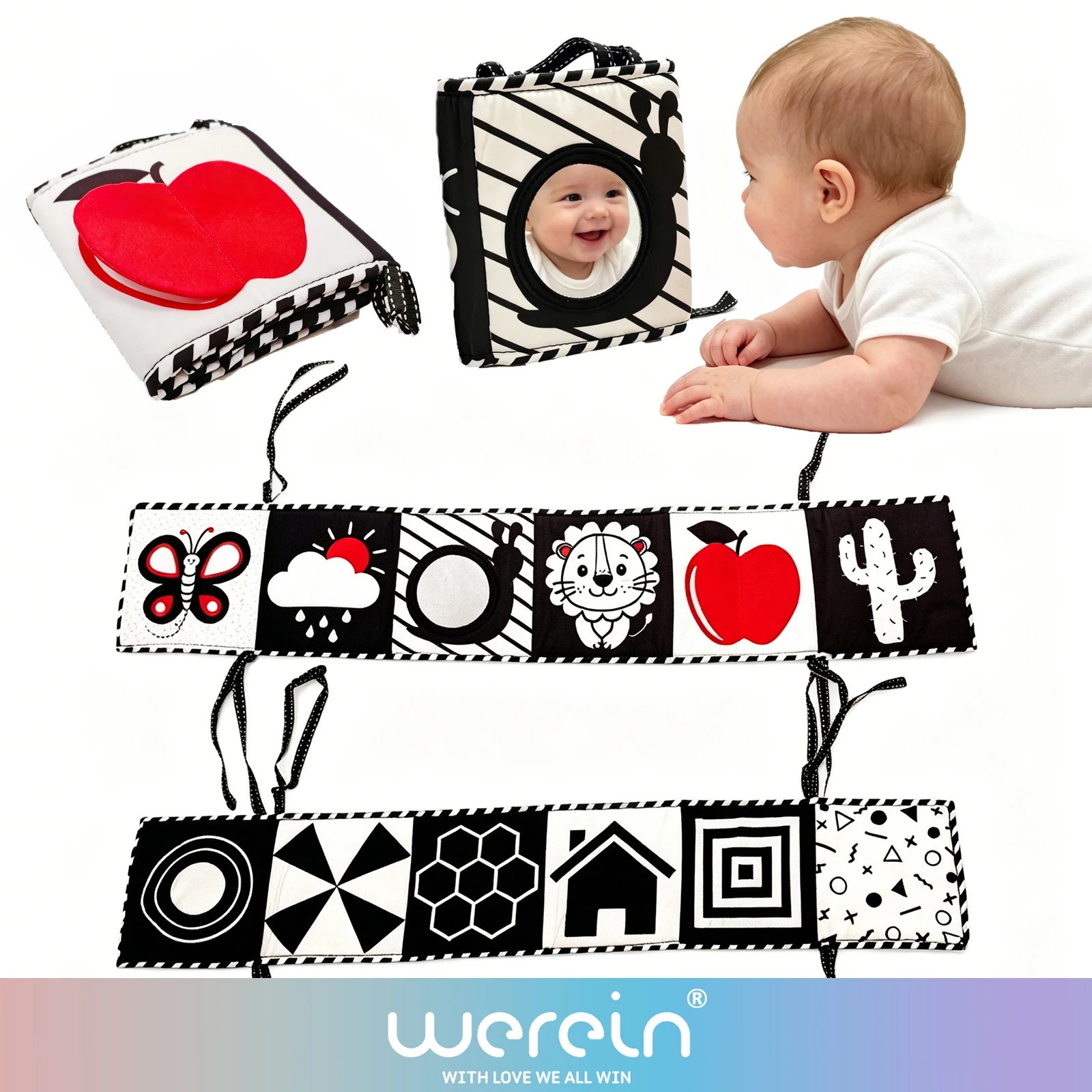 Baby Nursery Books - WeRein Black White High Contrast Baby