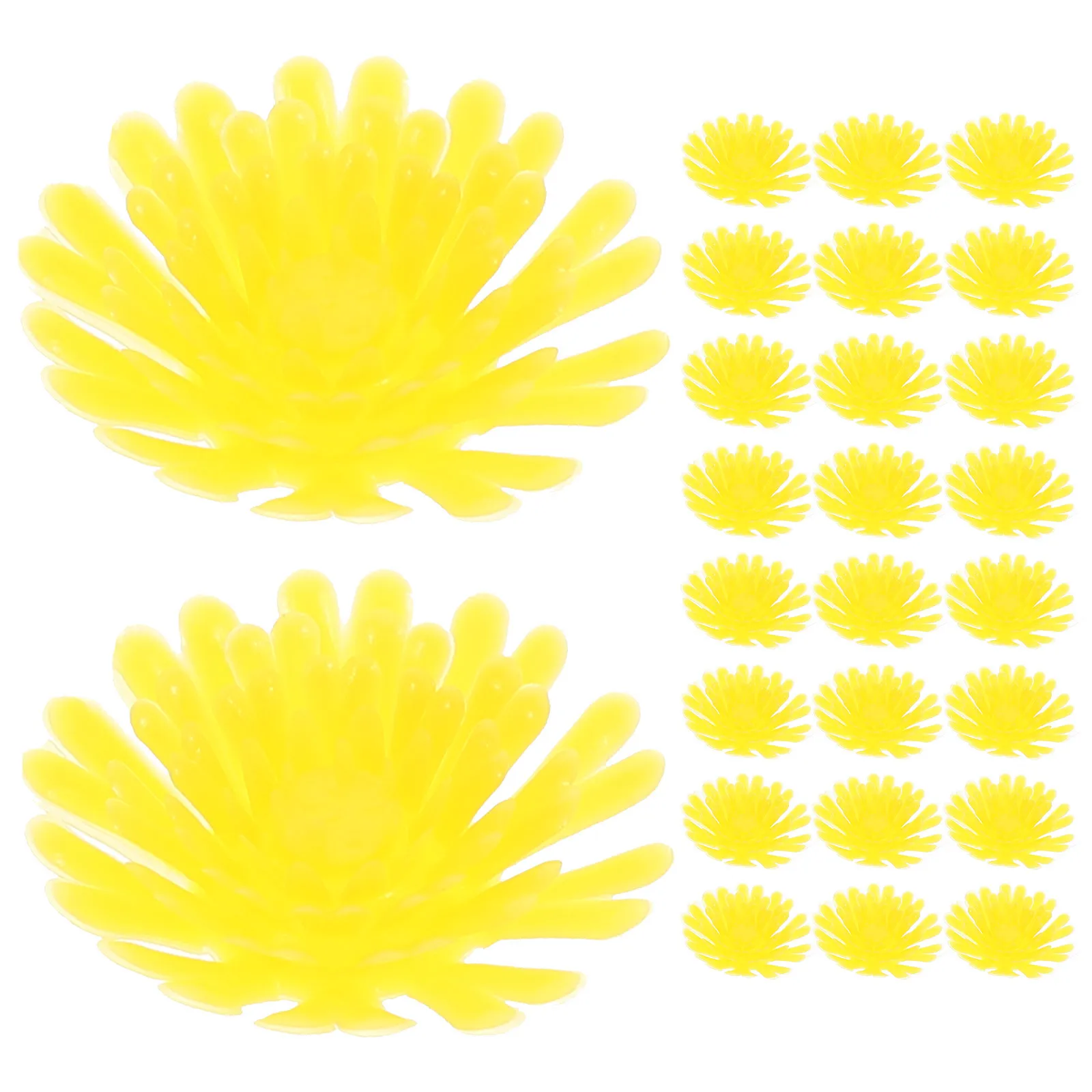 

200pcs Yellow Chrysanthemum Sushi Plate Ornaments Disposable Japanese Sashimi Decorations For Restaurant Table Arrangement