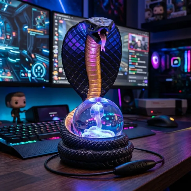 Illuminated Table Lamp Decorative Figurine Night Light Desk Ornament Home Office Living Room Party Gift