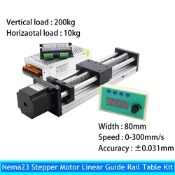 Nema23 Stepper Motor Linear Guide Rail Table Kit Sliding Table SFU1605 Ball Screw Motion Stage Single Axis Robot DM542 Driver