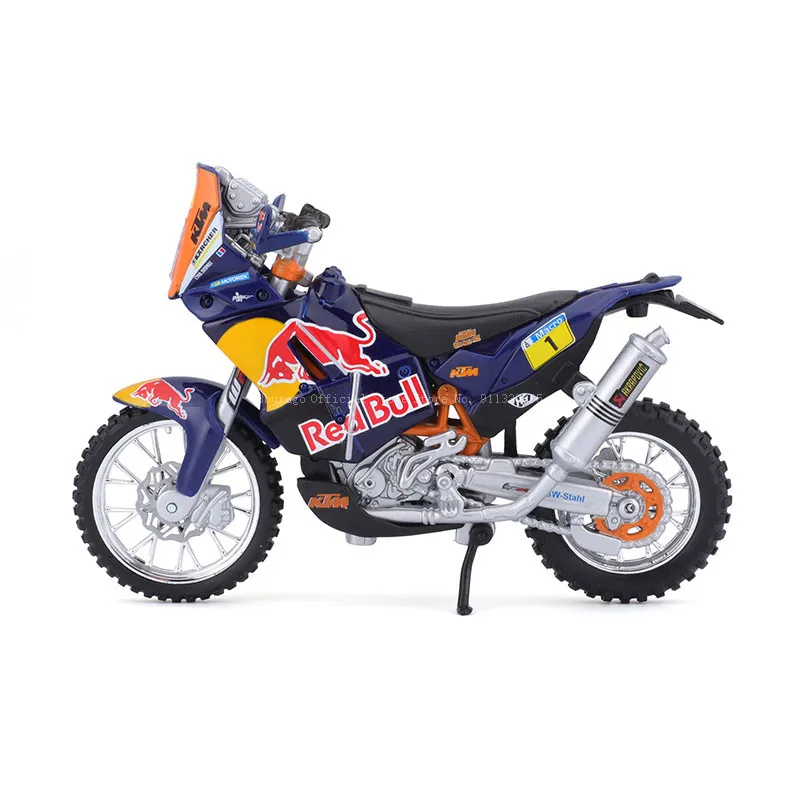 Bburago 1:18 KTM450 Rally Alloy Motorcycle Model Toy Car Gift Series Gifts Static Model