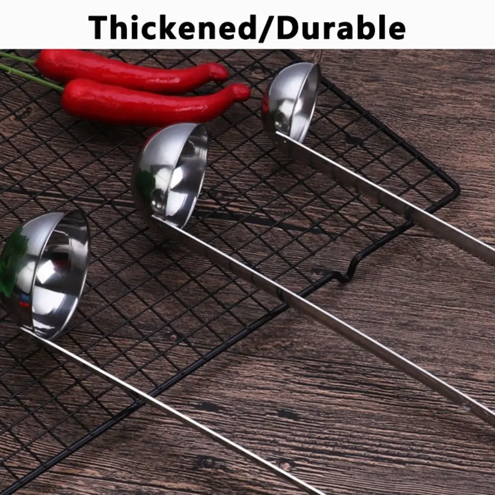 Heavy-Duty Stainless Steel Measuring Ladle with Hanging Hook 1/2/3oz Soup Ladle Deepened Scoop Ounce Scoop Kitchen Utensil