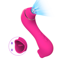 2 in 1 Sucking Vibrator with Tongue Licking 10 Modes Vagina Clitoris Stimulator Oral Sucker Erotic Sexy Sex Toys for Women