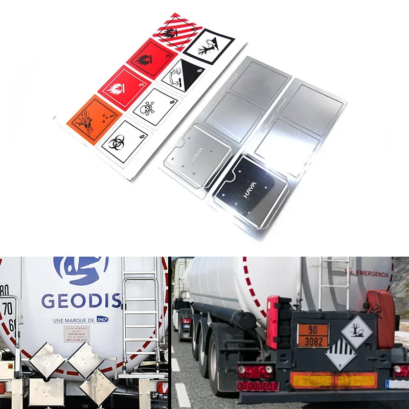 Model Stickers Dangerous Goods Transport Signage Logo for 1/14 Tamiya RC Truck Trailer Tipper Scania MAN Benz Car Diy Parts