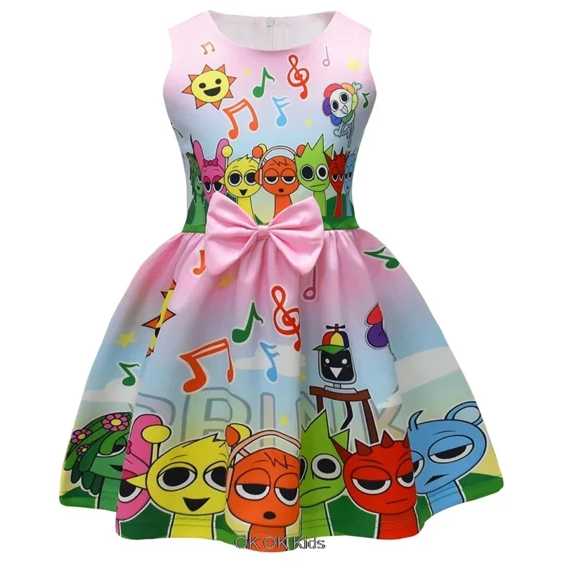 (#^.^#) 2026 New Toddler Hot Sprunki Summer Snow White Soft Dress Princess 3D Print Cute ren's Clothing Party Tops →_→LOOK ME