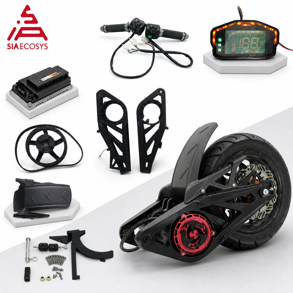 QSMOTOR QS120 2kW 72V 70KPH 12 Inch Mid Drive Motor Assembly Kit Without Tire or Disc Brake for Electric Motorcycle Scooter