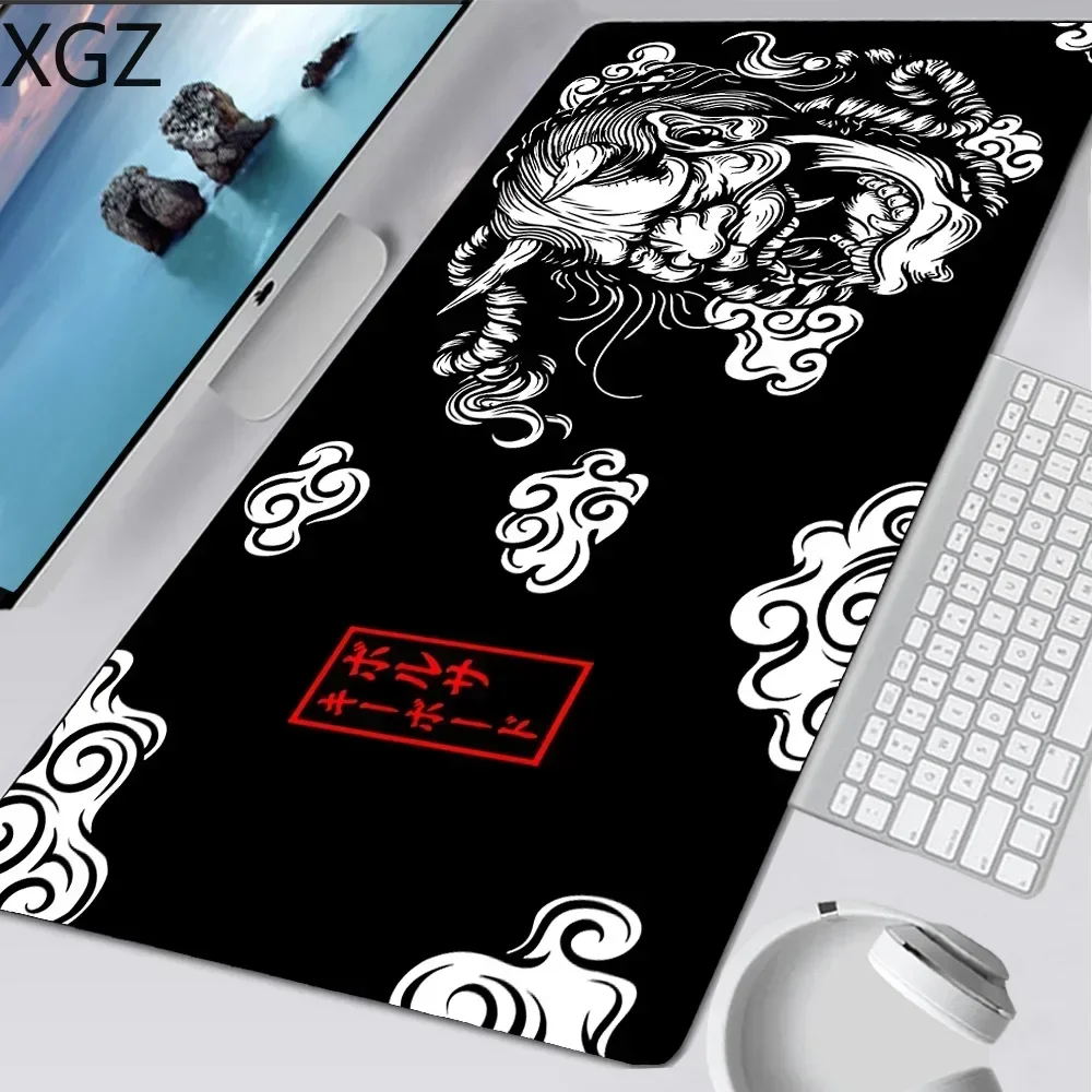 XL XXL Japanese black and white dragon anime mouse pad large keyboard desktop game mat carpet non-slip washable fine seams