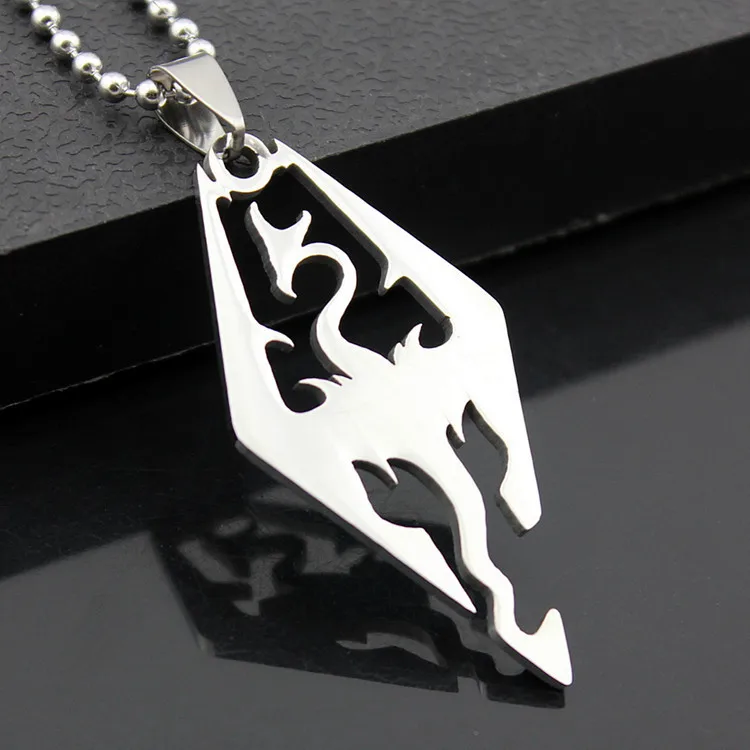 Stainless Steel Charms Viking Dragon Skull Pendant Necklace Women Men's Fashion Biker Rock Punk Jewelry Antique Retro Chain Gift