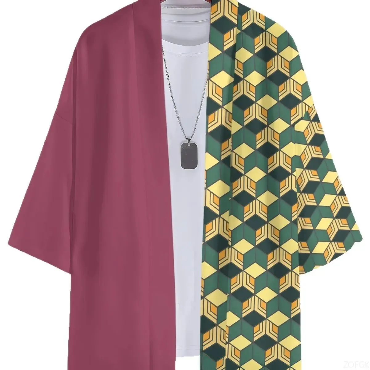 2026 Summer New Style Men's Kimono with 3D Check Pattern Print for Street Casual Fashion Comfortable Soft Breathable