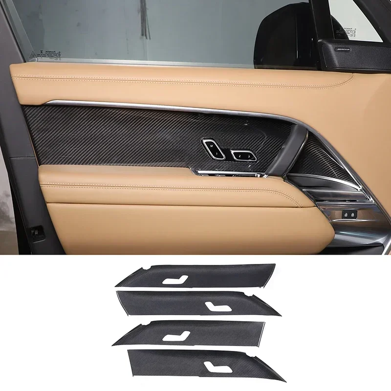 For 2023+ Land Rover Range Rover Vogue L460 Real Carbon Fiber Car Styling Car Inner Door Panel Cover Sticker Car Accessories