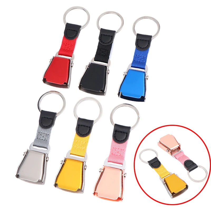 

1PCS Mini Safety Seatbelt Plane Buckle Keychain Strap Key Chain For Flight Keyes Airplane Airline Small Aviation Gifts Seat Belt