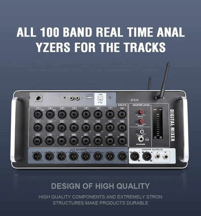 Professioneller 24-Kanal Digital-Rack-Mixer Audio-Mixer DSP-Mixer mit WLAN-Aufnahmefunktion