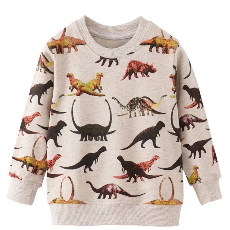 Jumping Meters Dinosaurs Kids Sweatshirts Autumn Spring Children\'s Clothing Hot Selling Toddler Kids Costume Wear