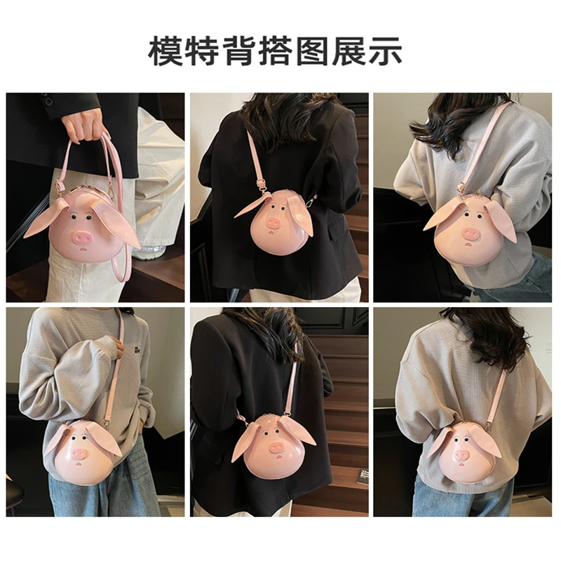 Anime Bags NeZha Taiyi Zhenren Pink Pig Crossbody Bag Women Grils Cute Cartoon Single shoulder Bags Wallets Cellphone Handbags 6