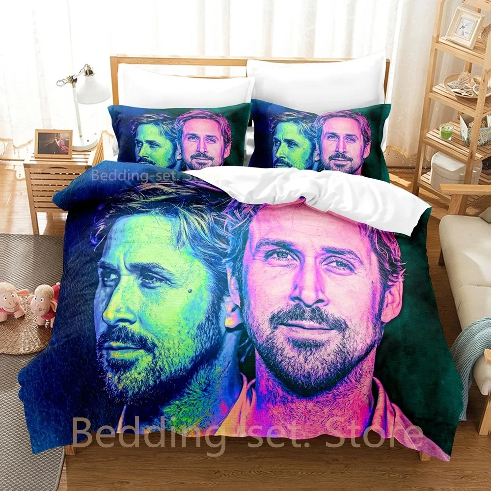 2024 Ryan Gosling Bedding Set Single Twin Full Queen King Size Bed Set Adult Kid Bedroom Duvetcover Sets 3D Anime Bed Sheet Set