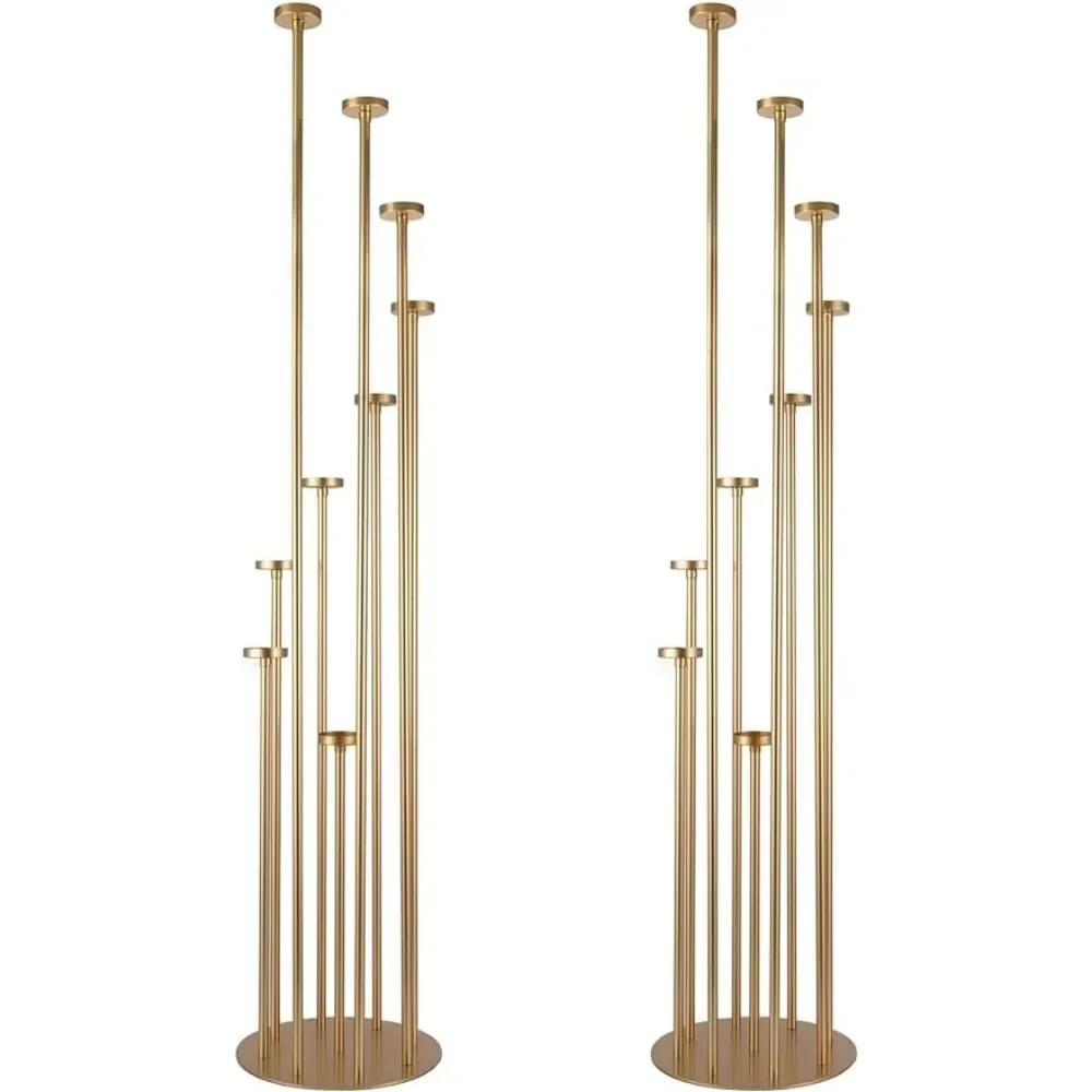 

46.3inch Tall Candlestick Holder for Wedding Home Christmas Halloween Party Decoration Set of 2 Glass Candle Holder Vase Piloser