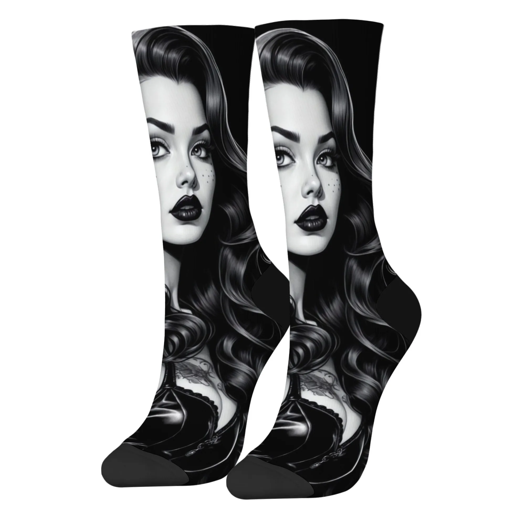 Nostalgic style street hip-hop girl pattern fun socks Harajuku retro fashion socks soft warm non-slip casual socks unisex gift