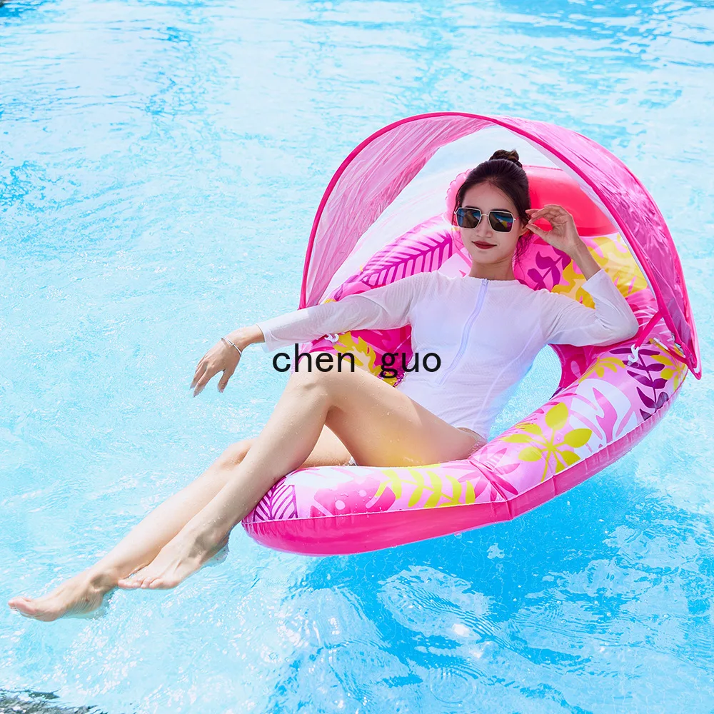 Amazon removable awning, water drop-shaped inflatable floating row of leaves, net recliner outdoor water sofa floating bed
