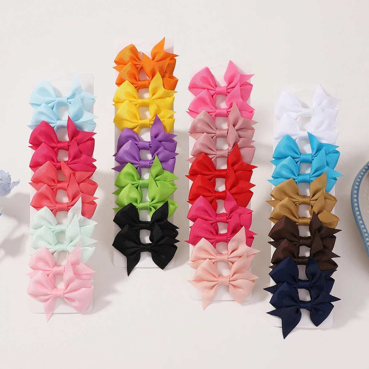 20/40pcs Candy Color Hair Bows Clips Grosgrain Ribbon Clip for Baby Girls Cute Hairpins Barrettes Headwear Kids Hair Accessories