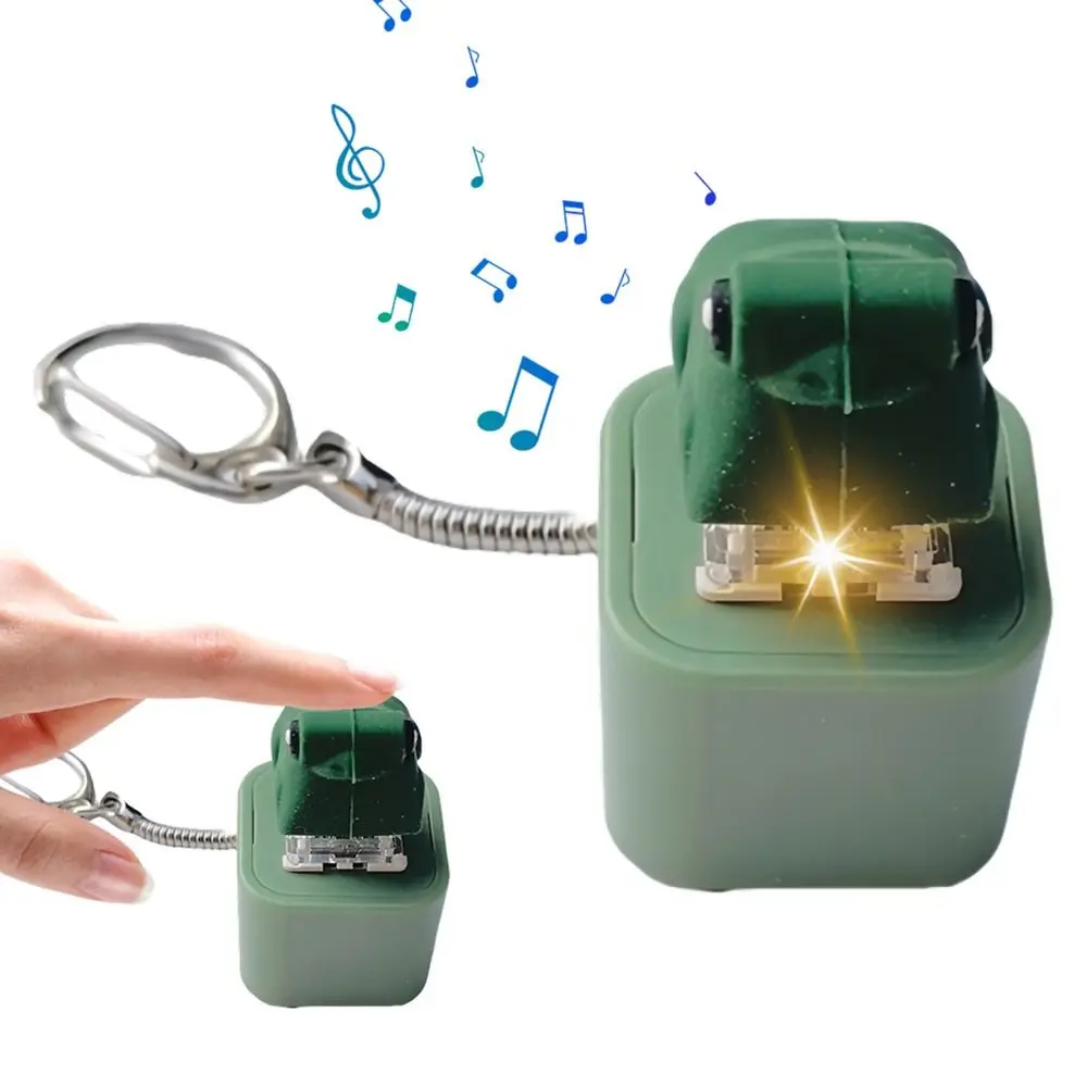 Frog Croaking Fidget  with Colorful Lights Rechargeable Stress Reliever Clicky Keyboard Key Holder for Kids Adult