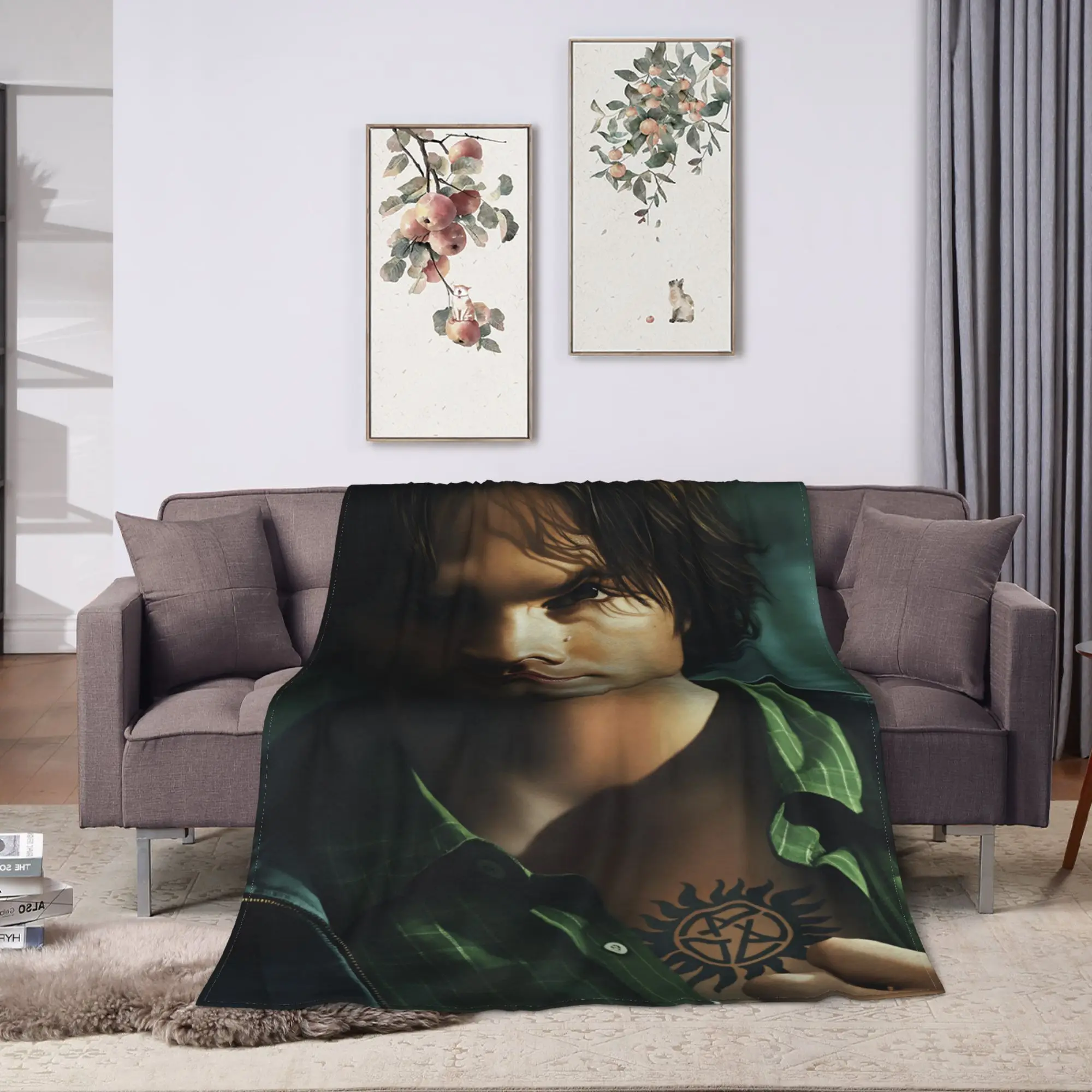 Sam Winchester Supernatural (6) Blanket Quality Warm Soft  Bedding Throws Spring Travel Couch Bed Graphic Bedspread
