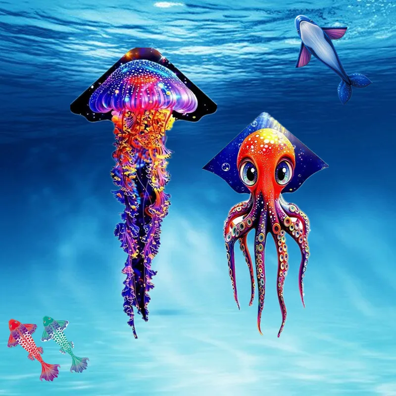 طائرات ورقية احترافية تحلق قنديل البحر طائرات ورقية للبالغين طائرات ورقية ألعاب خارجية لركوب الأمواج طائرات ورقية ملونة من قماش طائرة ورقية للشاطئ