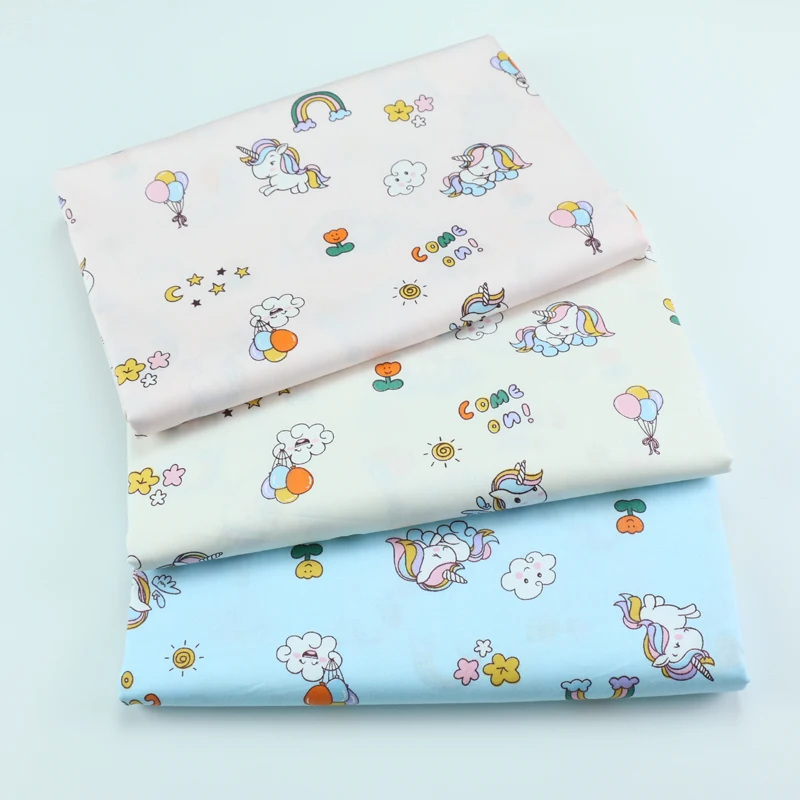 Rainbow Stars Cotton Printed Fabric Printed Baby's Bag Handmade Dress Cloth 100% Cotton Fabric costura sewing fabrics