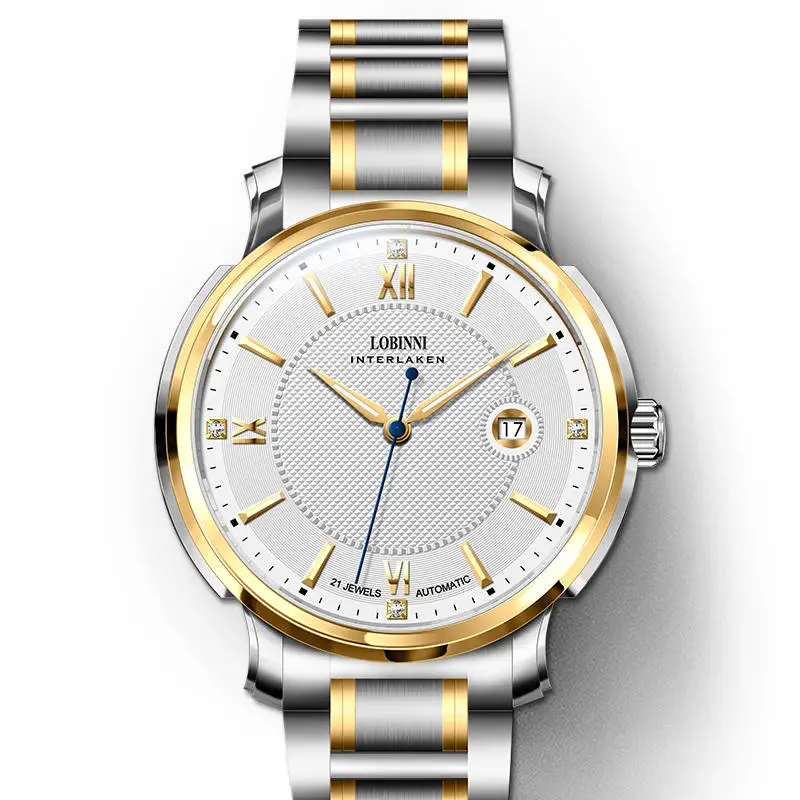 

LOBINNI MIYOTA Автоматические мужские часы - Швейцарские роскошные водонепроницаемые механические часы со светящимся сапфировым стеклом L18511