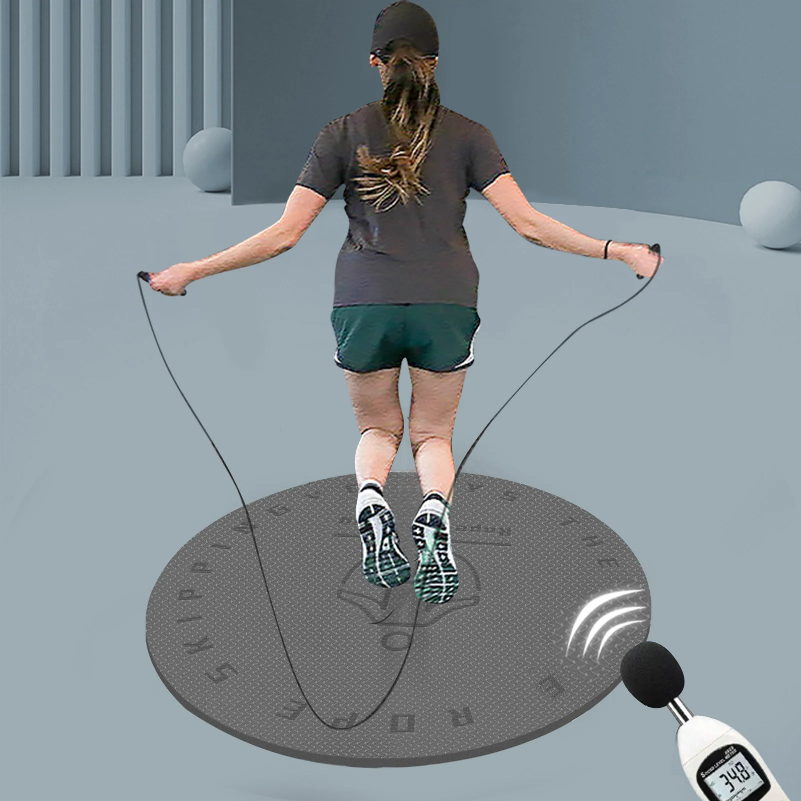 Skakanka mata treningowa ze skakanką okrągła mata treningowa trwała mata amortyzacja mata do ćwiczeń