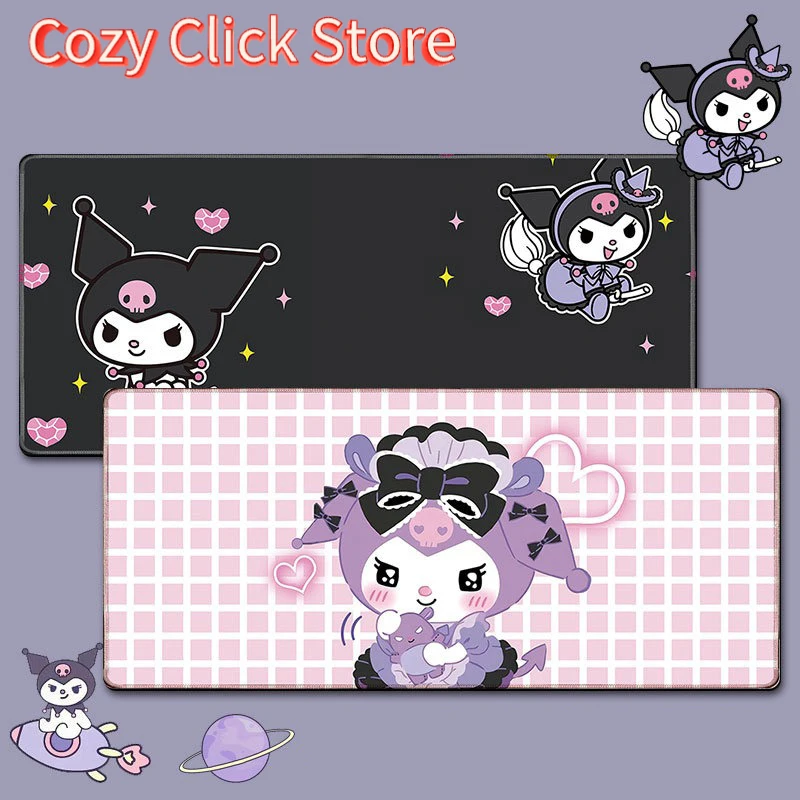

Sanrio Kuromi Mousepad Large Mouse Pad Gamer Keyboard Mouse Mats Carpet Anti-Slip Playmat Computer Office Table Desk Mat