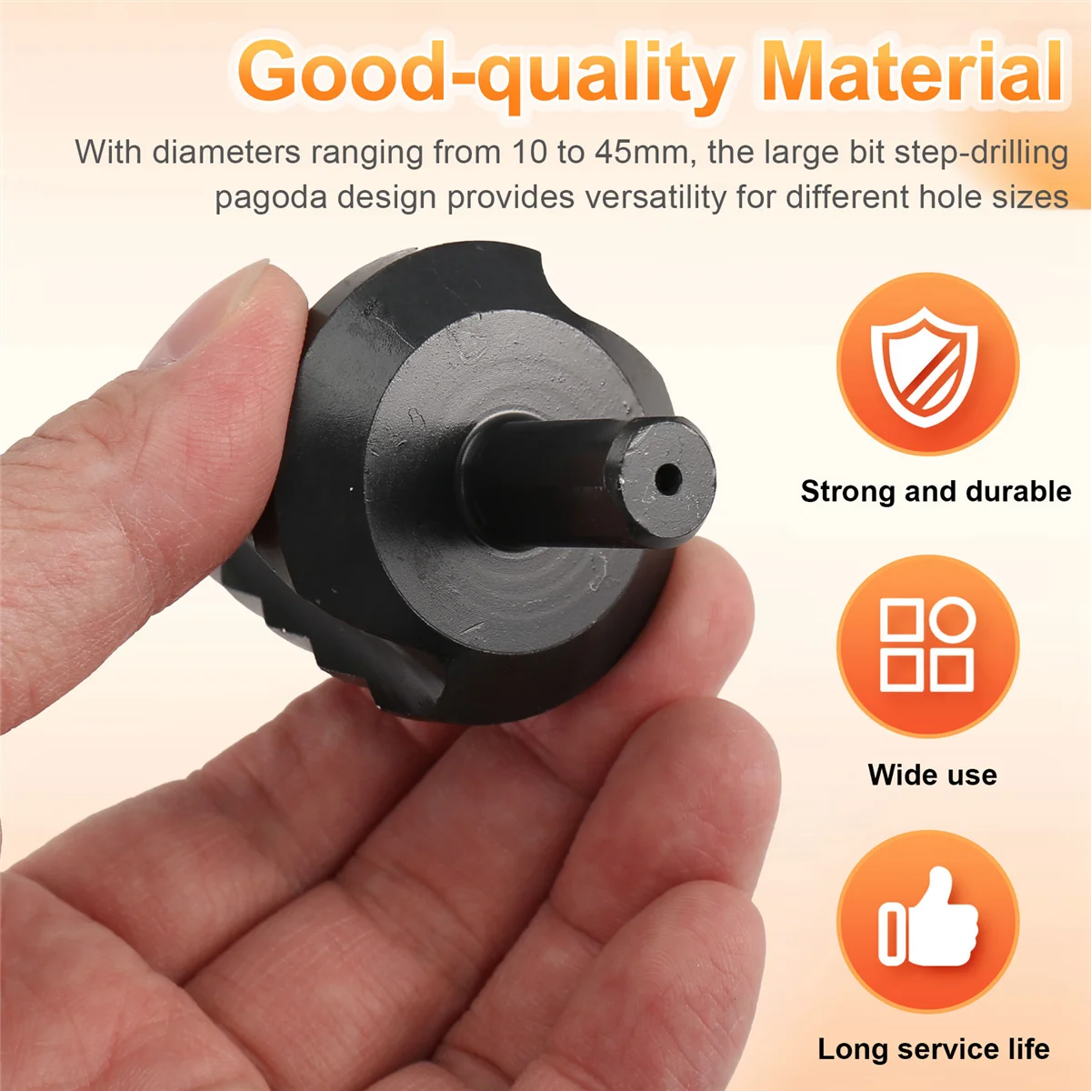 Step Bit 10-45mm High Speed Steel Bit Step Drilling Large Size Bit Step Drilling Pagoda Drilling Electric Drill Hole Opener