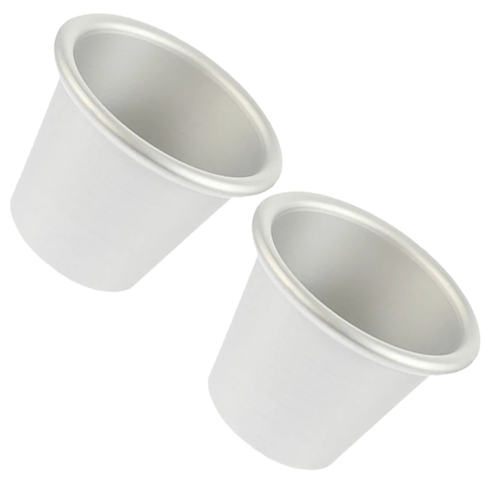 

2Pcs Round Cake Baking Mold Aluminum Nonstick Mould for Pudding Bread Cupcake Baking Use Metal Pudding Moulds Muffin Mold