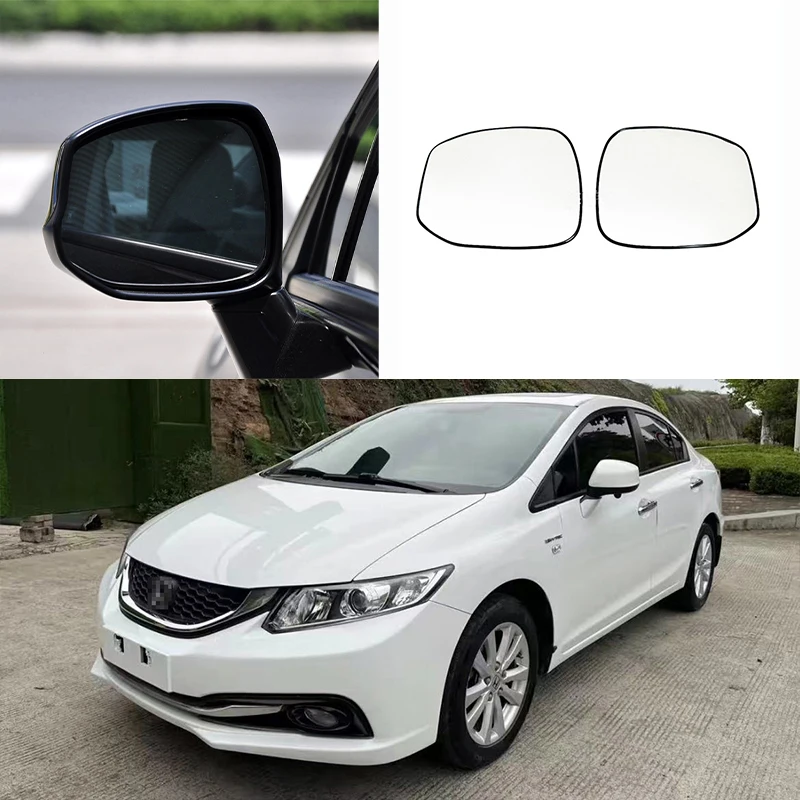 For Honda Civic 2012 2013 2014 2015 for Without Lamp Type  Car Accessories Outer Rearview Side Mirror Glass Lens No Heated