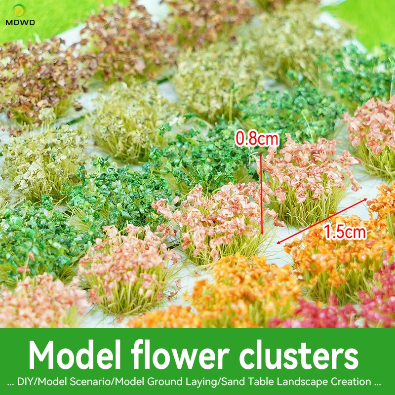 6pcs of 8MM Model Bush Flock Grass Houses Miniature Scene Models Farm GardenDecoration